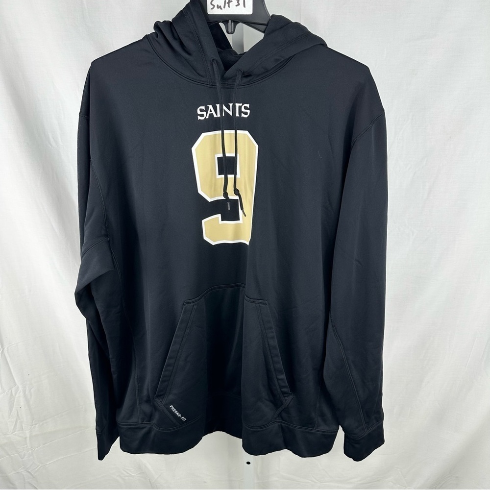 Nike Drew Brees NO Saints Pullover Hoodie Men’s Size XL Team Apparel Therma Fit